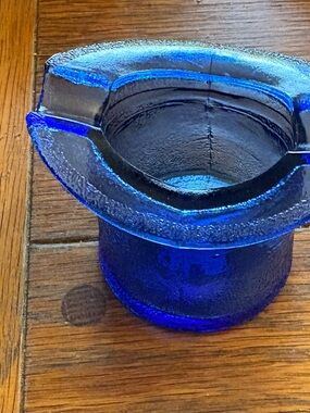 Cobalt Blue Glass Ashtray